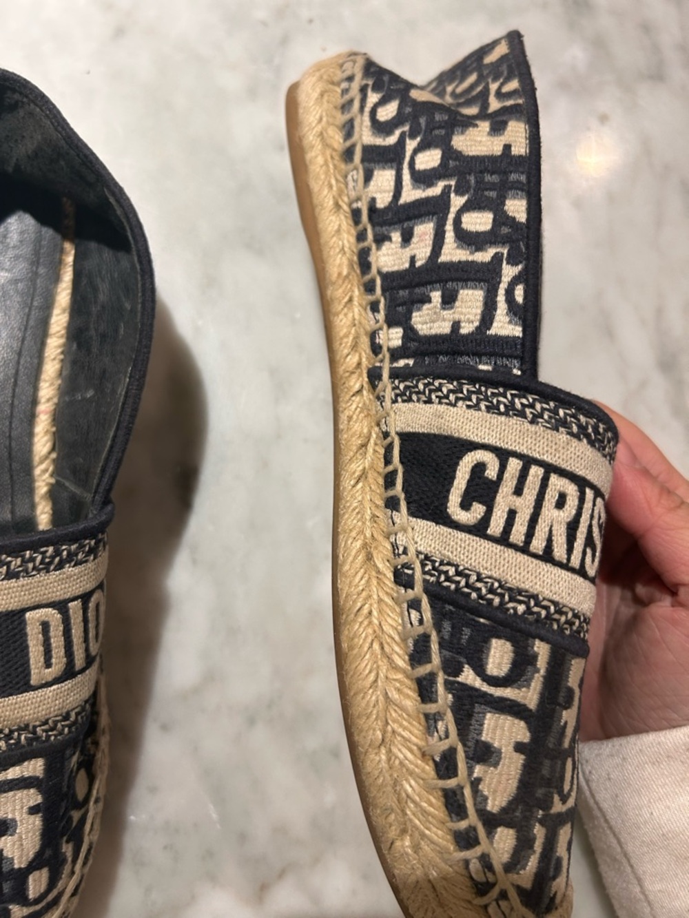 Dior Navy and Beige Canvas Espadrilles - Christian Dior - Picture 5 of 6